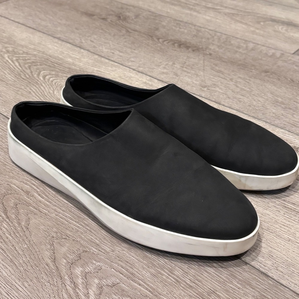 Wolf & Shepherd Cruise Slide Mens 13 Black Leather Slip On Loafer Mules Portugal